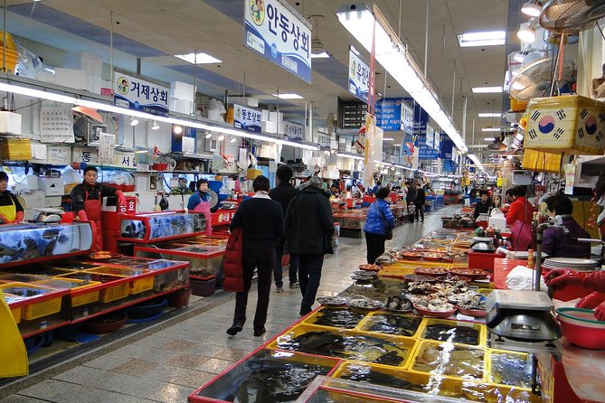 Busan day trip including Gamcheon culture village from Seoul by KTX train - Jagalchi Market and Gukje Market: seafood energy and smart shopping
