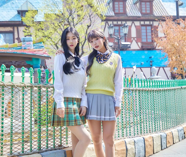 Seoul: Lotte World 1 Day Pass & Korean School Uniform Rental - Uniform photos: how to make the rental feel worth the money