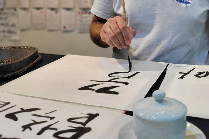 Write a Meaningful Korean Calligraphy Scroll in Insadong - Finishing with a traditional stamp and taking it home